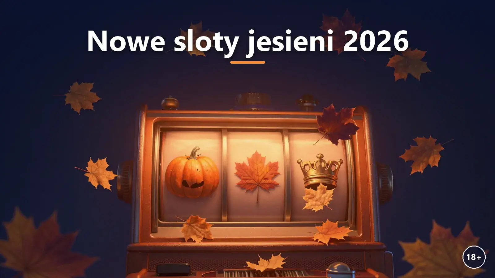 Jesienne liście opadające na bębny automatu do gier