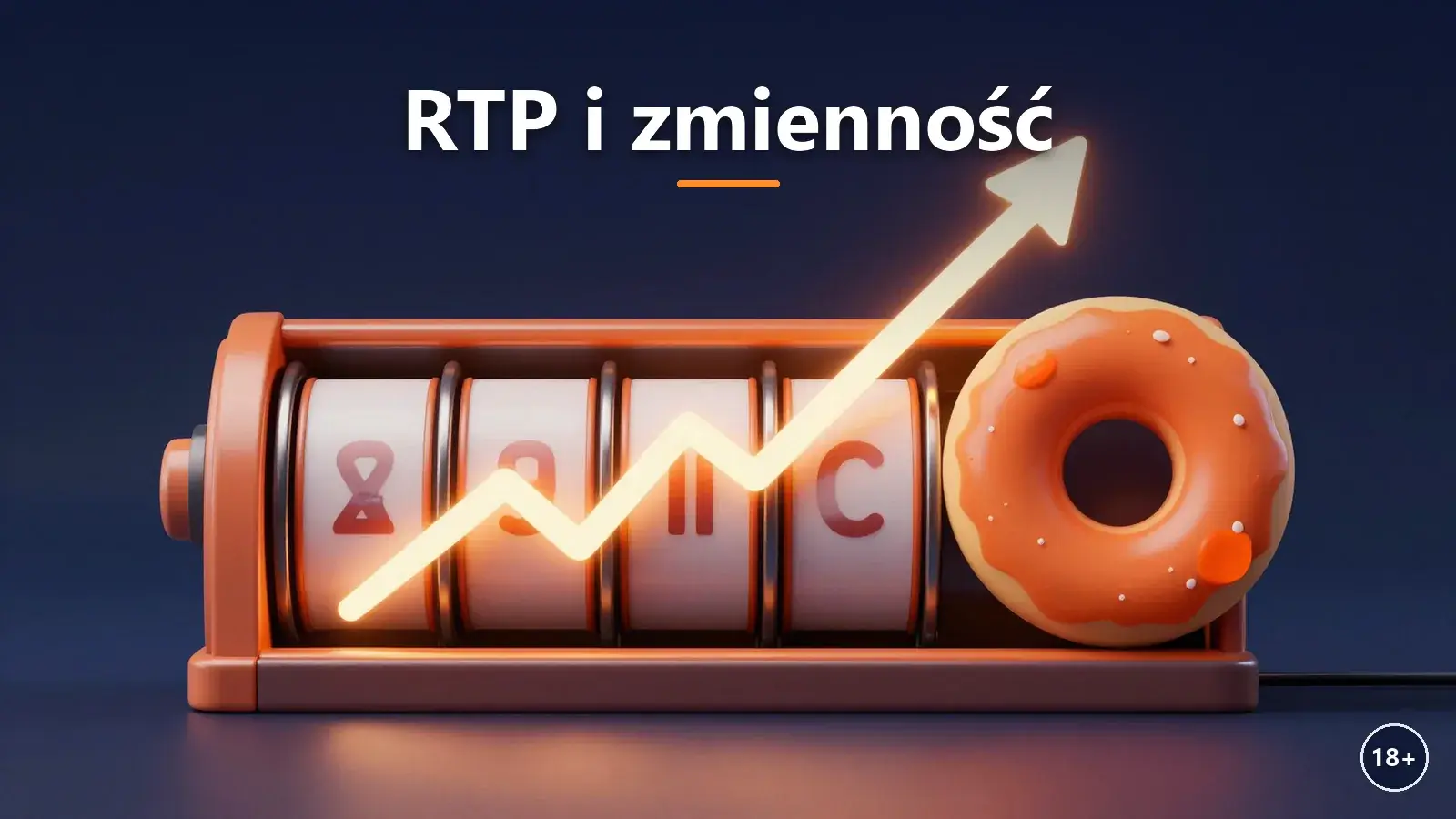 Bębny slotu z wykresem zmienności i wskaźnikiem RTP